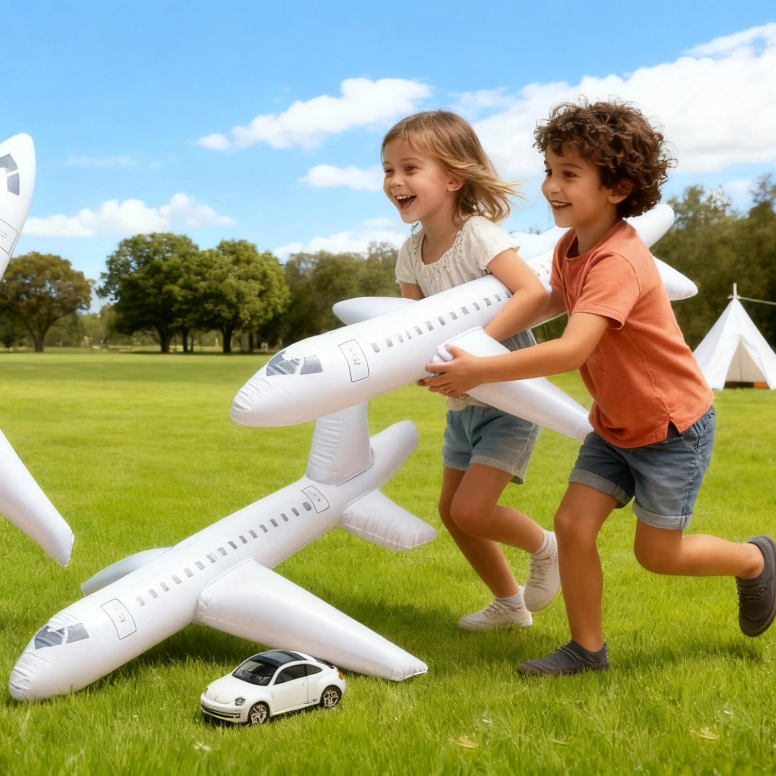 Lot de 3 ballons gonflables en forme d’avion, décor aviation en PVC, modèle d’aéronef, jouet gonflable pour enfants, cadeau de fête, bouée de piscine, pour anniversaire et jeux d’eau