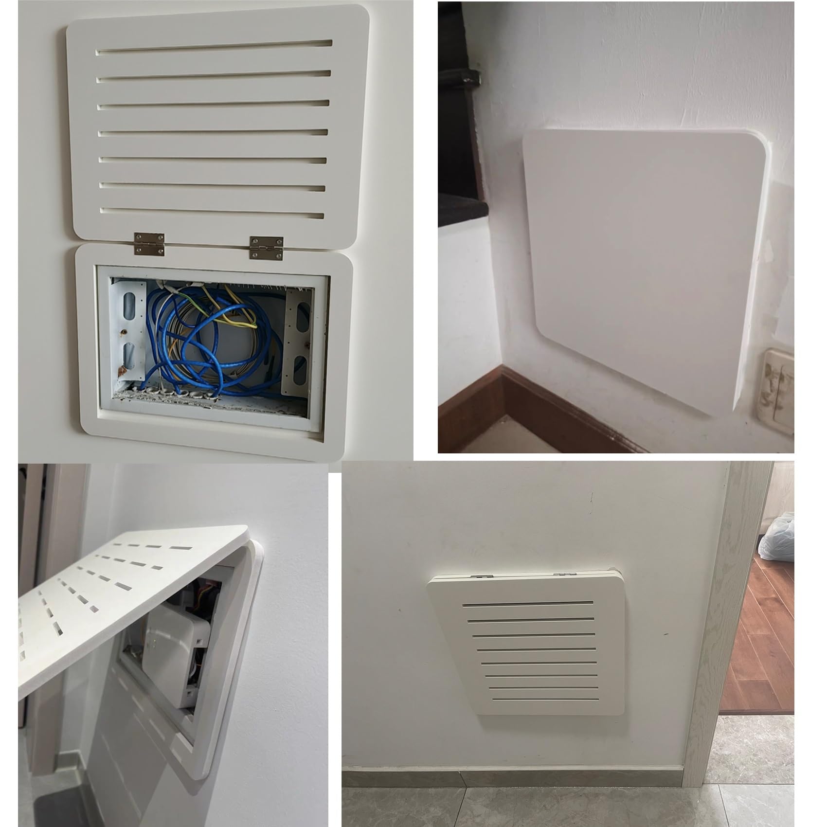 Sportello ispezione parete/soffitto, copri contatore ventilato | Apertura a ribalta, copertura per quadro elettrico, facile da installare e design discreto(WhiteA,45x35cm/18x14in)