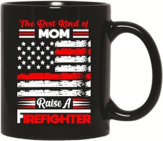 Firefighter Mom Gift Best Kind of Mom Humor Fireman Mother 11oz 15oz Black Coffee Mug