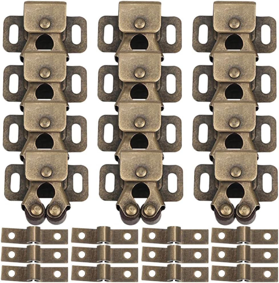 20pcs Cabinet Door Catch RV Double Roller Golden Latch(Gold)