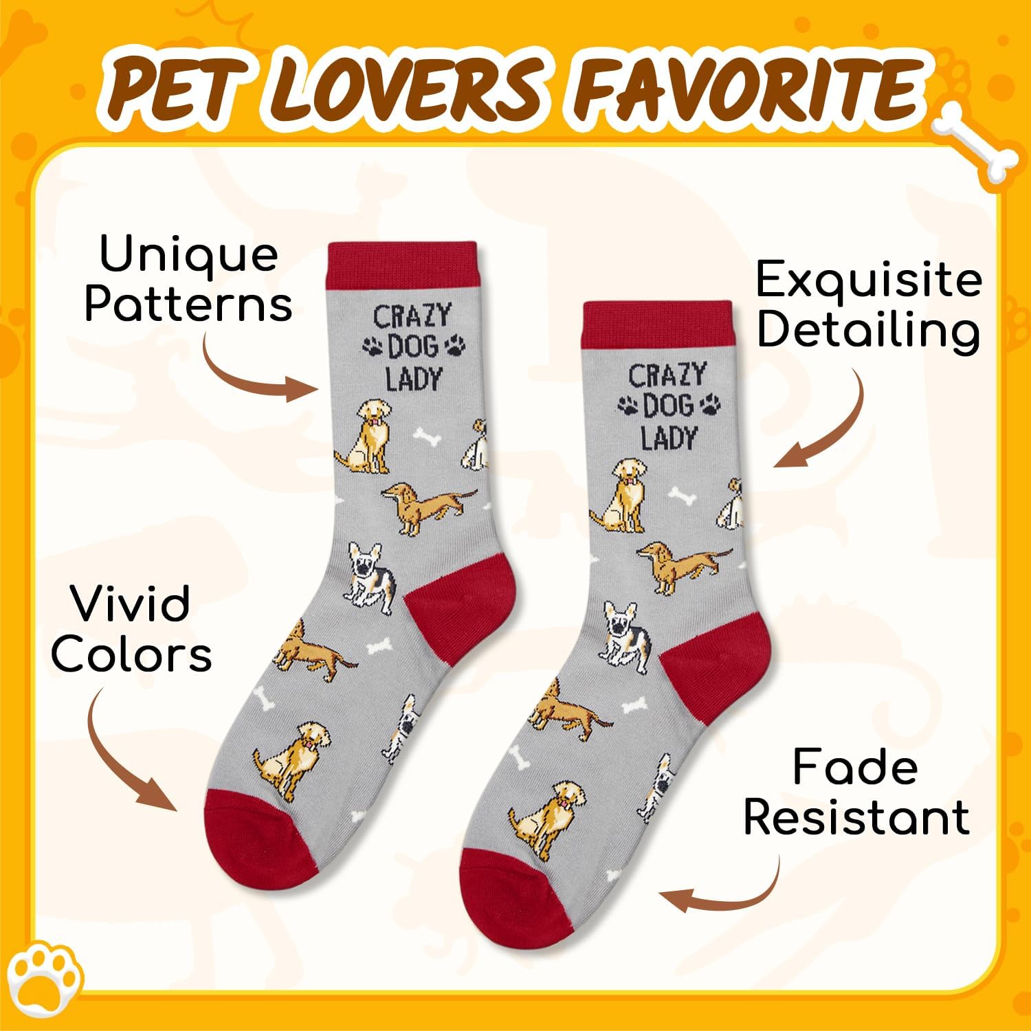 HAPPYPOP Funny Socks for Dog Women - Dog Lady Gifts for Women, Crazy Pet Lovers Gifts for Lady - Image 5