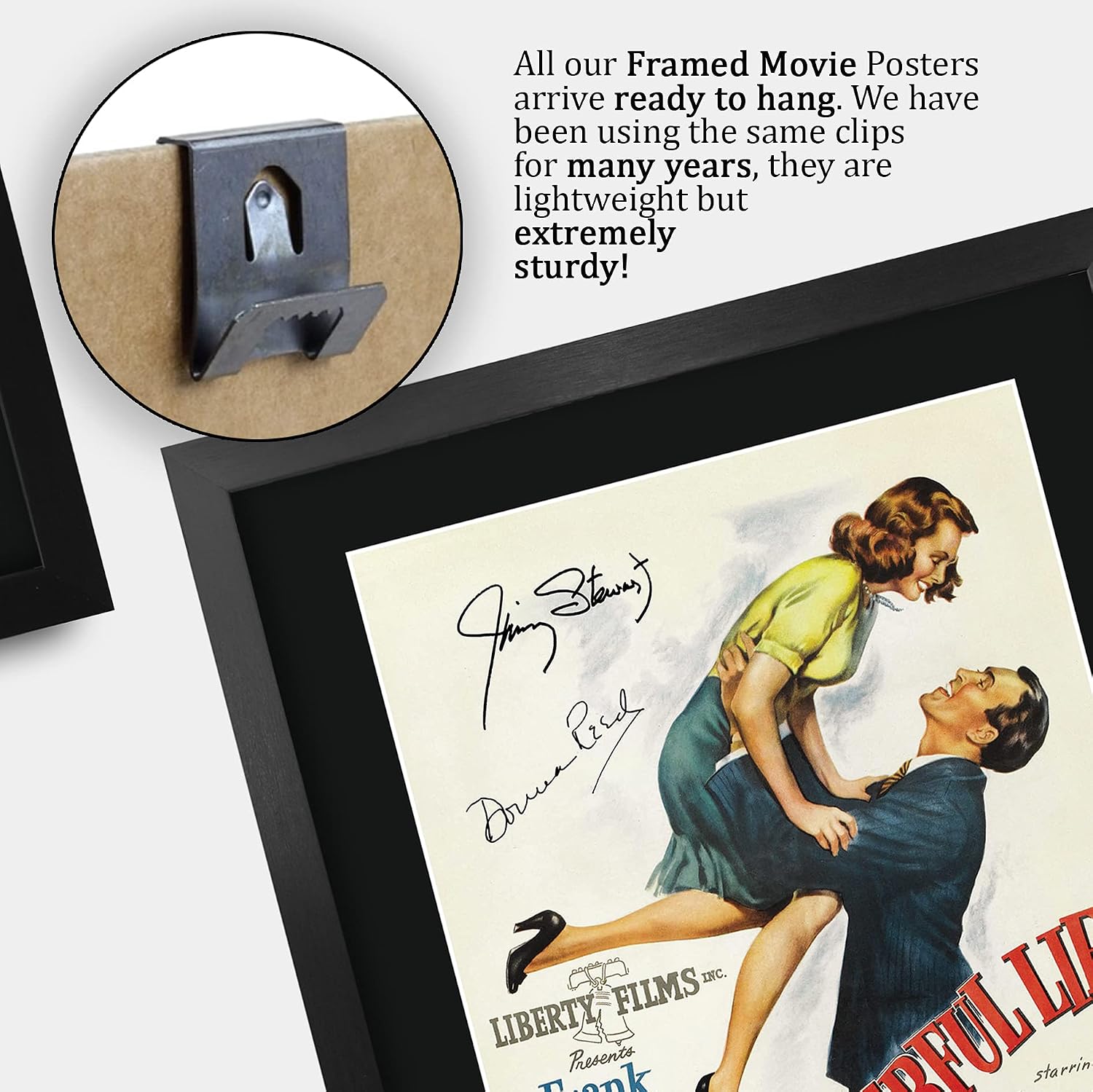 HWC Trading It's a Wonderful Life James Stewart 16 x 12 inch Framed Gifts Printed Poster Signed Autograph Picture for Movie Memorabilia Fans - 16" x 12" Framed