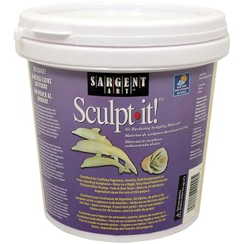 Sargent 22-2000 Sculpt-it! Sculpting Material, 2 lb container | Hard finish overnight, Air-hardening sculpting material by Sargent ArtA