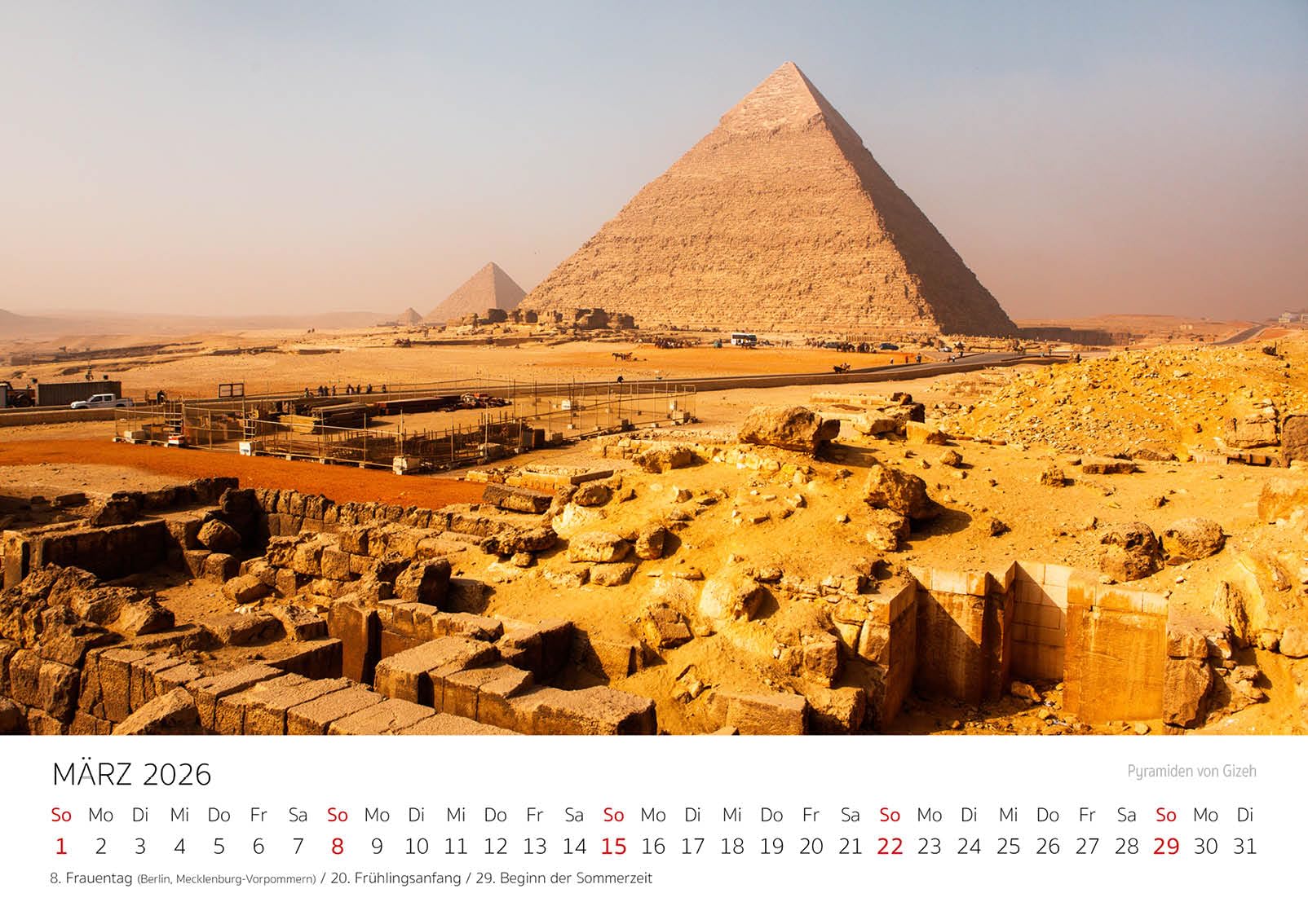 Edition Seidel Premium Kalender Faszination Ägypten 2026 Format DIN A3 Wandkalender Nord Afrika Luxor Kairo Pyramiden von Gizeh Karnak-Tempel Große Sphinx