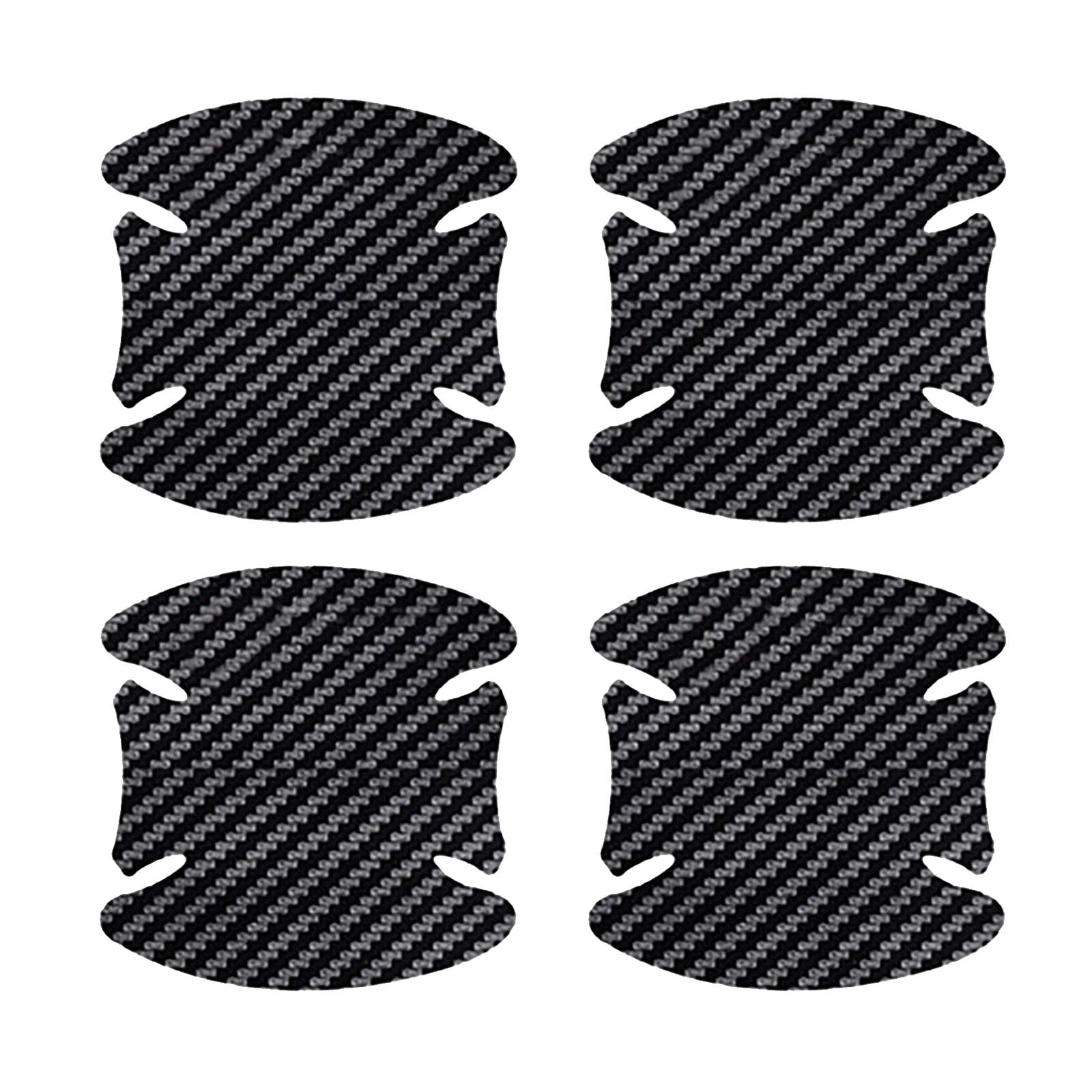 Fogfar 4 PCS Car Door Handle Stickers, Anti-Scratch Decoration, Leather Carbon Fiber Protector, Door Pull Hand Paint Protection Pad, Suitable for Most Cars (Black)