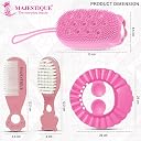Majestique Baby Grooming & Bath Kit | 4Pcs Set – Soft Brush, Comb, Bathing Cap & Sponge | Newborn to 5 Years | Baby Bath Essentials for Boys & Girls | Travel Pouch Included (Color May Vary) gallery image