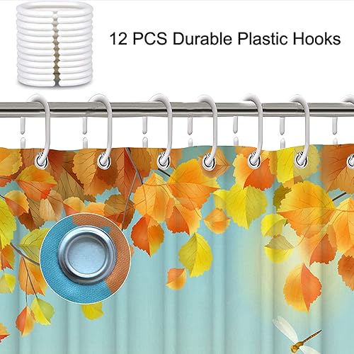 Miniatura 3 de Juego de cortina de ducha de calabaza de otoño, decoración de baño de Acción de Gracias con alfombra antideslizante, cubierta para tapa de inodoro y