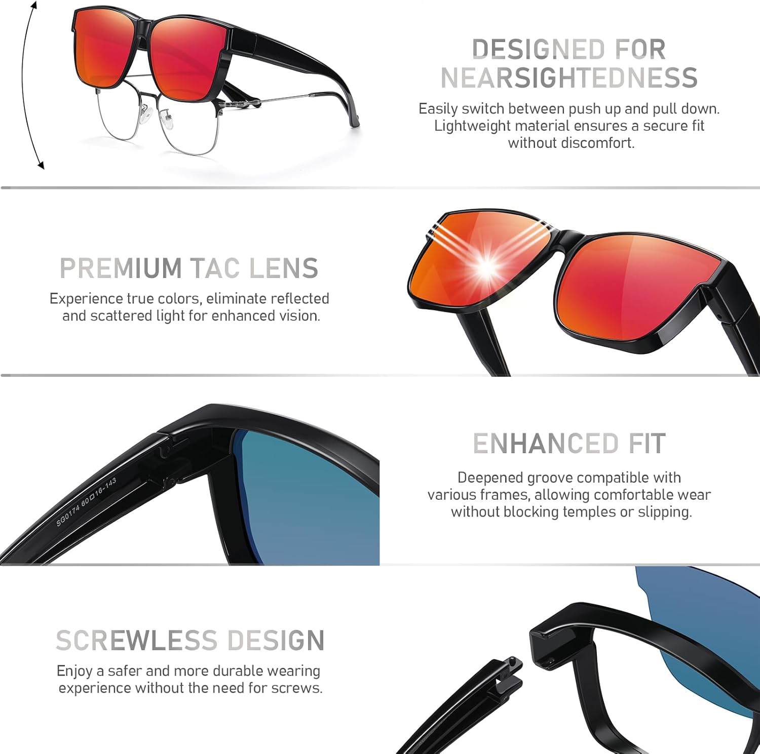 Wzerry Polarized Sunglasses Over Glasses for Women - Fit Over Glasses UV400 Protection Large Shades for Driving & Outdoor