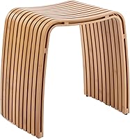 CWUINT Bamboo Shower Bench - Non-Slip Waterproof Stool, 286 lbs Capacity, Multi-Purpose Bath Seat for Bathroom, Spa, Bedroom & More