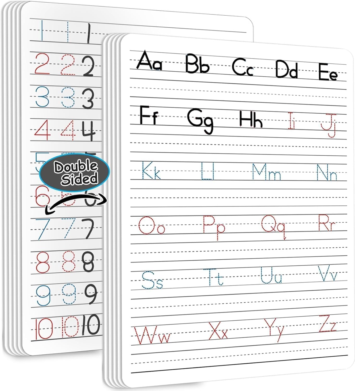 24pcs Dry Erase Board with Lines Handwriting Practice Letter Alphabet Tracing Thickened Whiteboard Must Haves Double Sided Teacher Tool Portable Drawing 12" x 9"