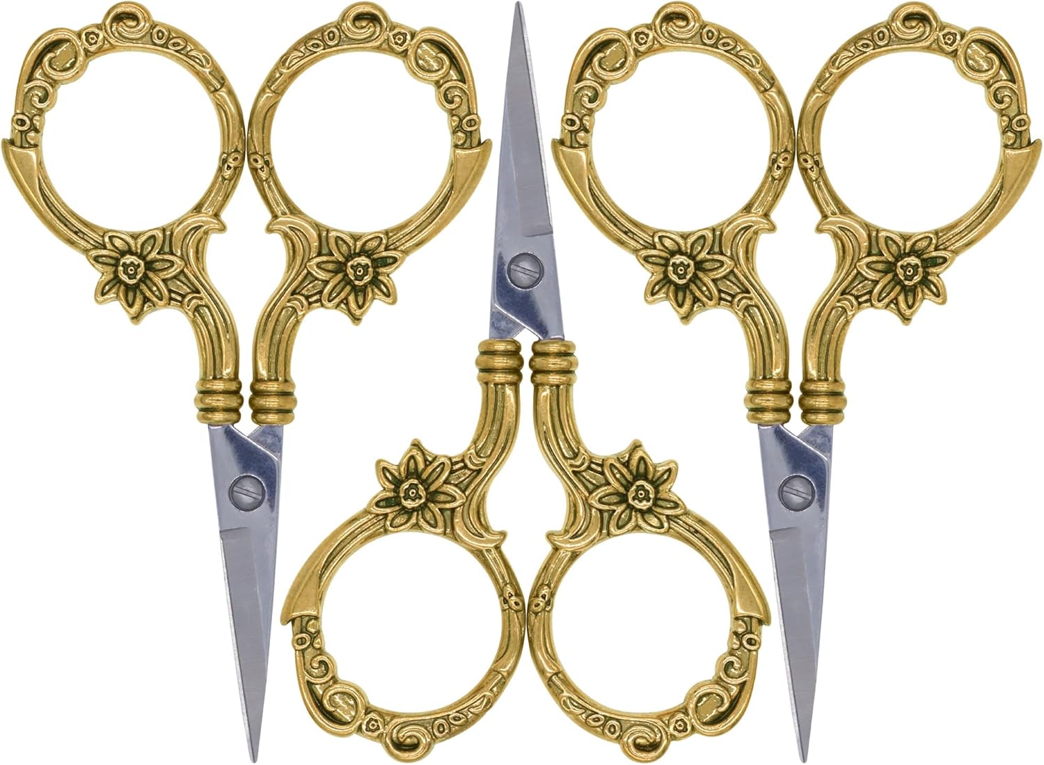 JubileeYarn Decorative Floral Embroidery Craft Scissors - Assortment - 3 Scissors