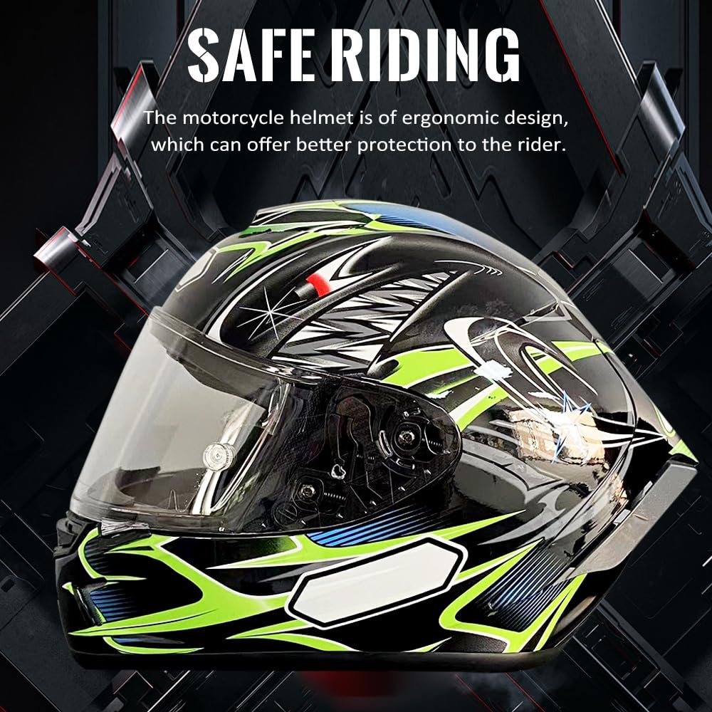 Shkalacar Casco Moto Unisex Adulto, Casco de Calle de Cara Completa, Casco Moto Integral Four Seasons Street Touring Casco de Moto 5 Estilo E Tamaño M,L,XL