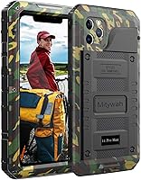 Vista 14 de Mitywah Funda impermeable para iPhone 11, resistente y duradera, de metal, protección de pantalla integrada, impermeable, a prueba de golpes, a Negro