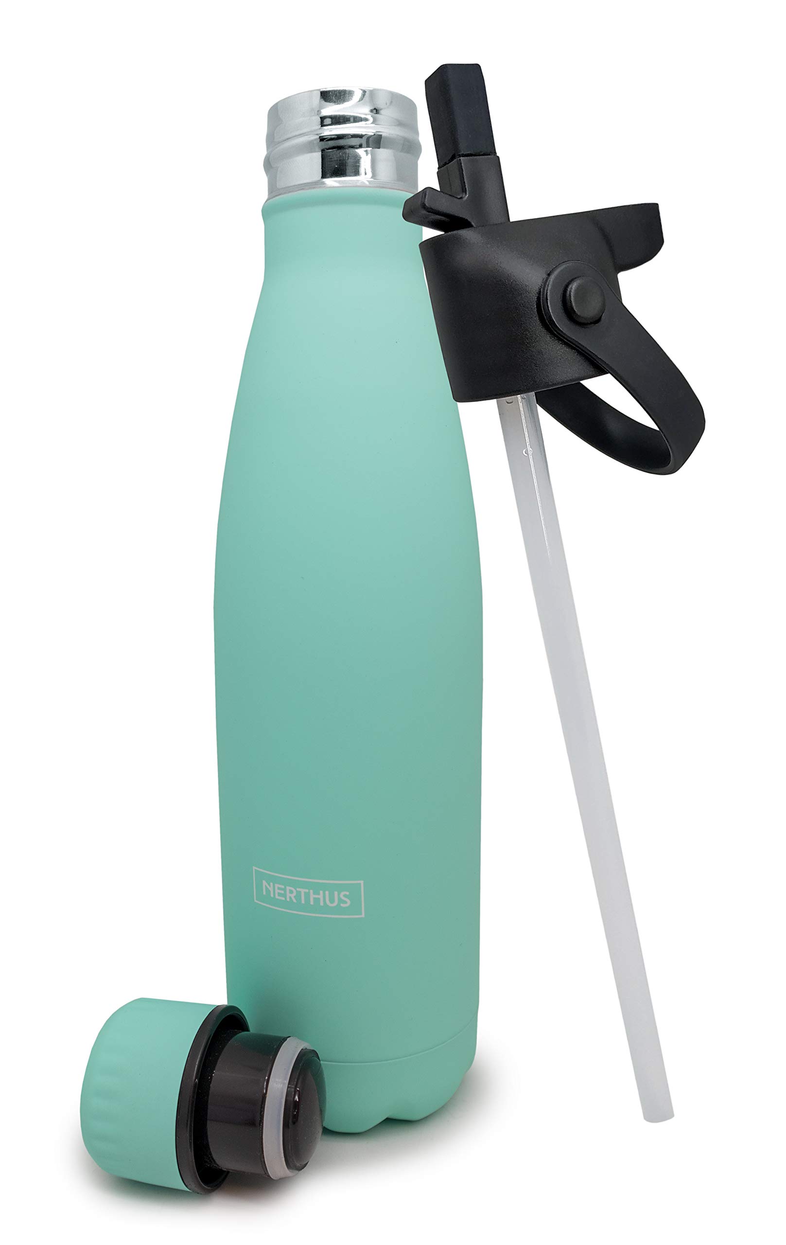 Nerthus FIH 614 Termo Doble Pared para frios y Calientes Diseño Turquesa de Acero Inoxidable 350 ml Libre de BPA, Tapon Hermético, 18/8 — view 16
