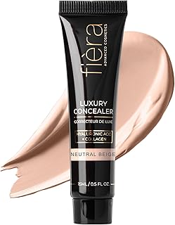 Fièra Corrector y base de lujo con ingredientes antienvejecimiento, cobertura completa para ojeras, arrugas, líneas finas y manchas, uso durante todo el día para pieles maduras, beige neutro, 0.5