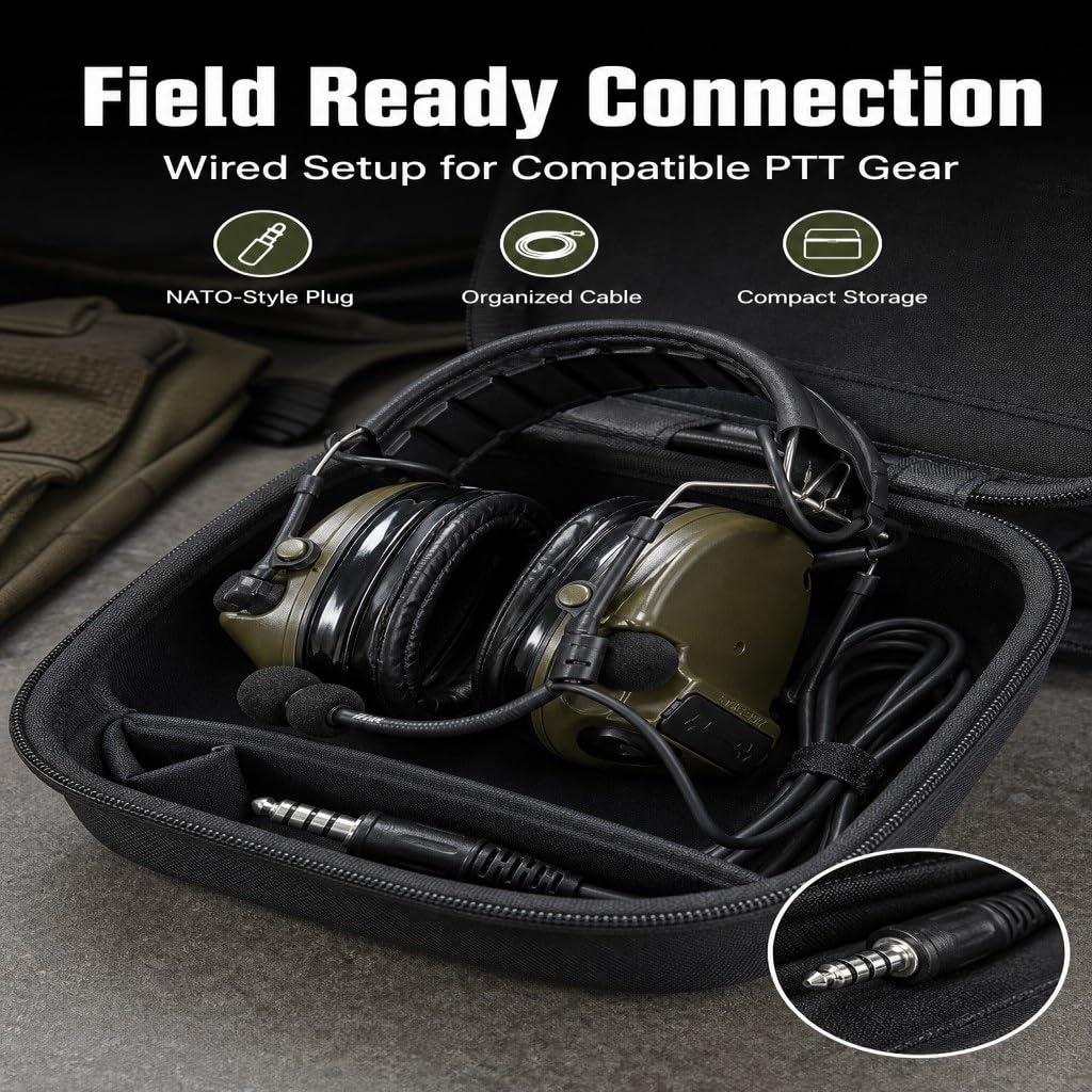 Auriculares Tácticos C3 con Reducción De Ruido, Comunicación Sonido Claro For Deportes Al Aire Libre, Entrenamiento Juegos