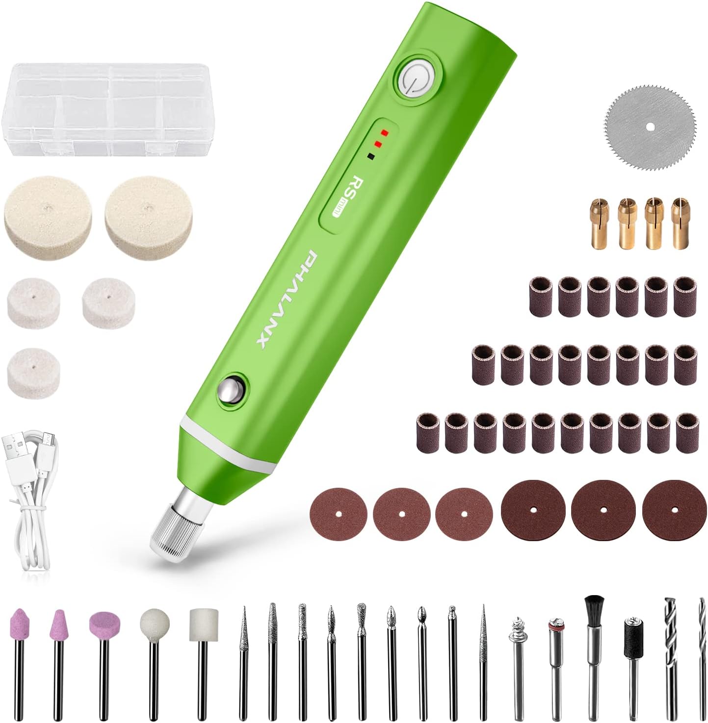 PHALANX Cordless Rotary Tool 3.7V Square Power Rotary Tool with 60