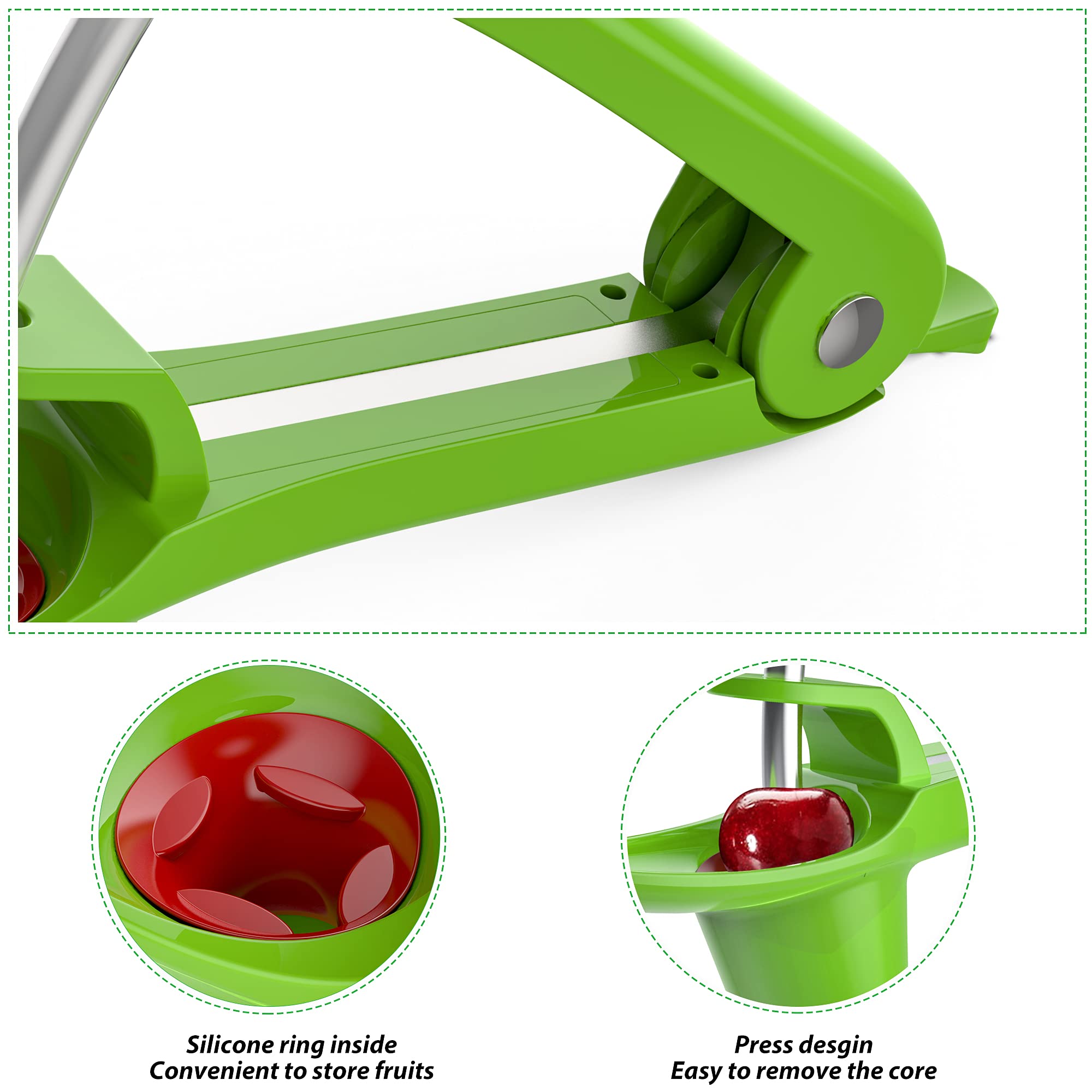 Dénoyauteur Pour Cerises En Acier Inoxydable - Portable, Facile à Nettoyer, Pour Raisins, Jujubes, Dattes - 7