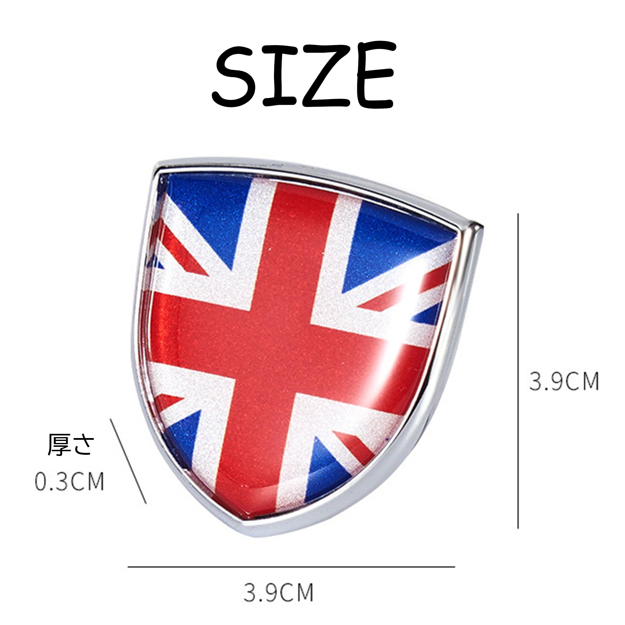 Amazon | MINI専用 金属製エンブレム イギリス国旗 ステッカー 