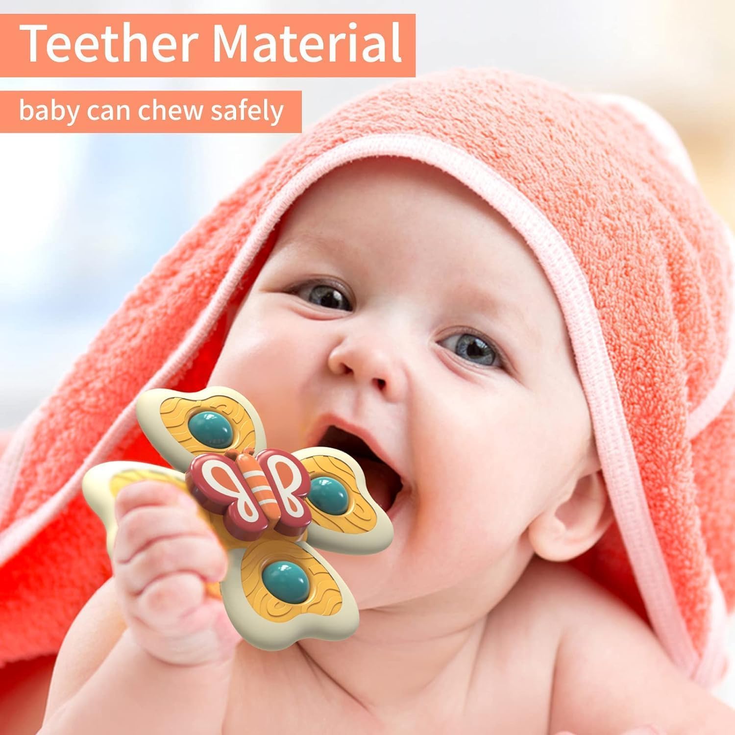 Umadiya® Baby Bath Toys Spinner Toy 3 PCS Spinners for Baby Toddlers Boys Girls Waterproof Suction Cup Spinning Top Rotating Montessori Learning Toy Sticks to Smooth Surface Return Gift for Kids 3