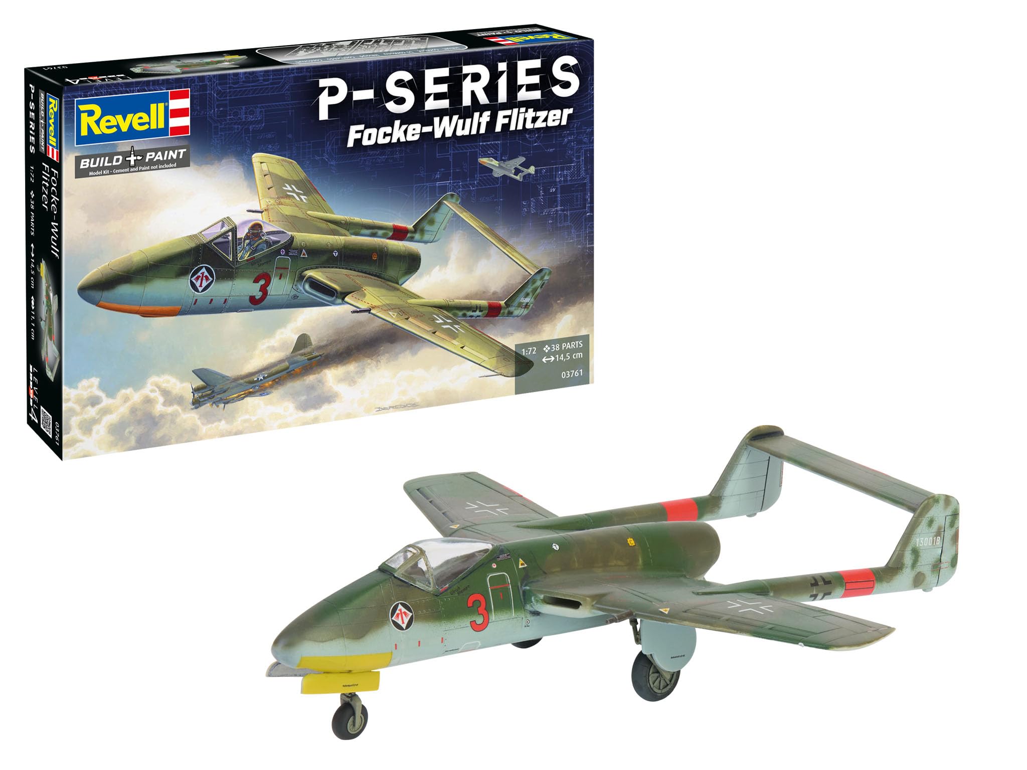 Revell 03761 Focke-Wulf TL Jäger Flitzer 1:72 Scale - Unbuilt/Unpainted Plastic Model Kit