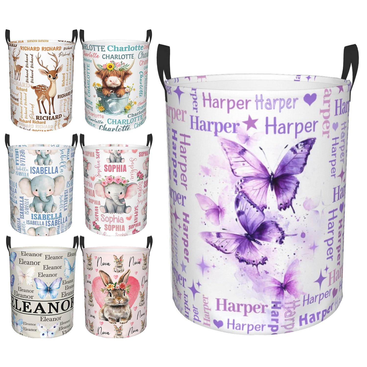 Custom Name Laundry Hamper, Personalized Laundry Baskets with Name for Boys Girls Women Men, Customized Collapsible Dirty Clothes Hamper Easy Storage Gifts for Bedroom Bathroom Living Room