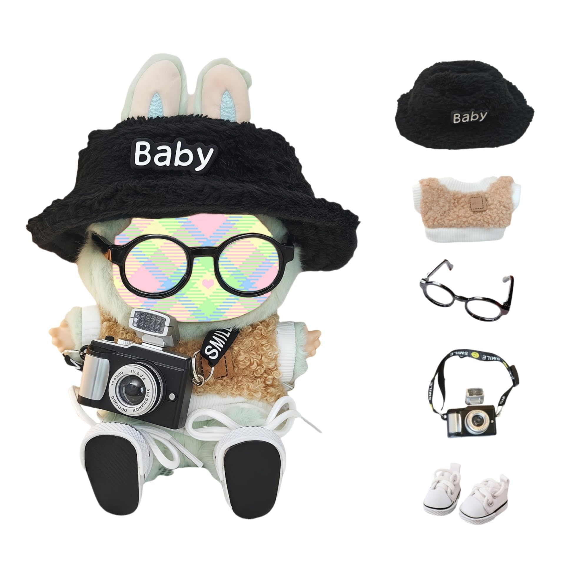 Clothes Set for Lu bubu 17cm Dolls Accessoriess (No Doll), Cute Kawaii Outfit Set 5 Pieces for 17cm Dolls, Dress Up Dolls Clothing Set Replacement