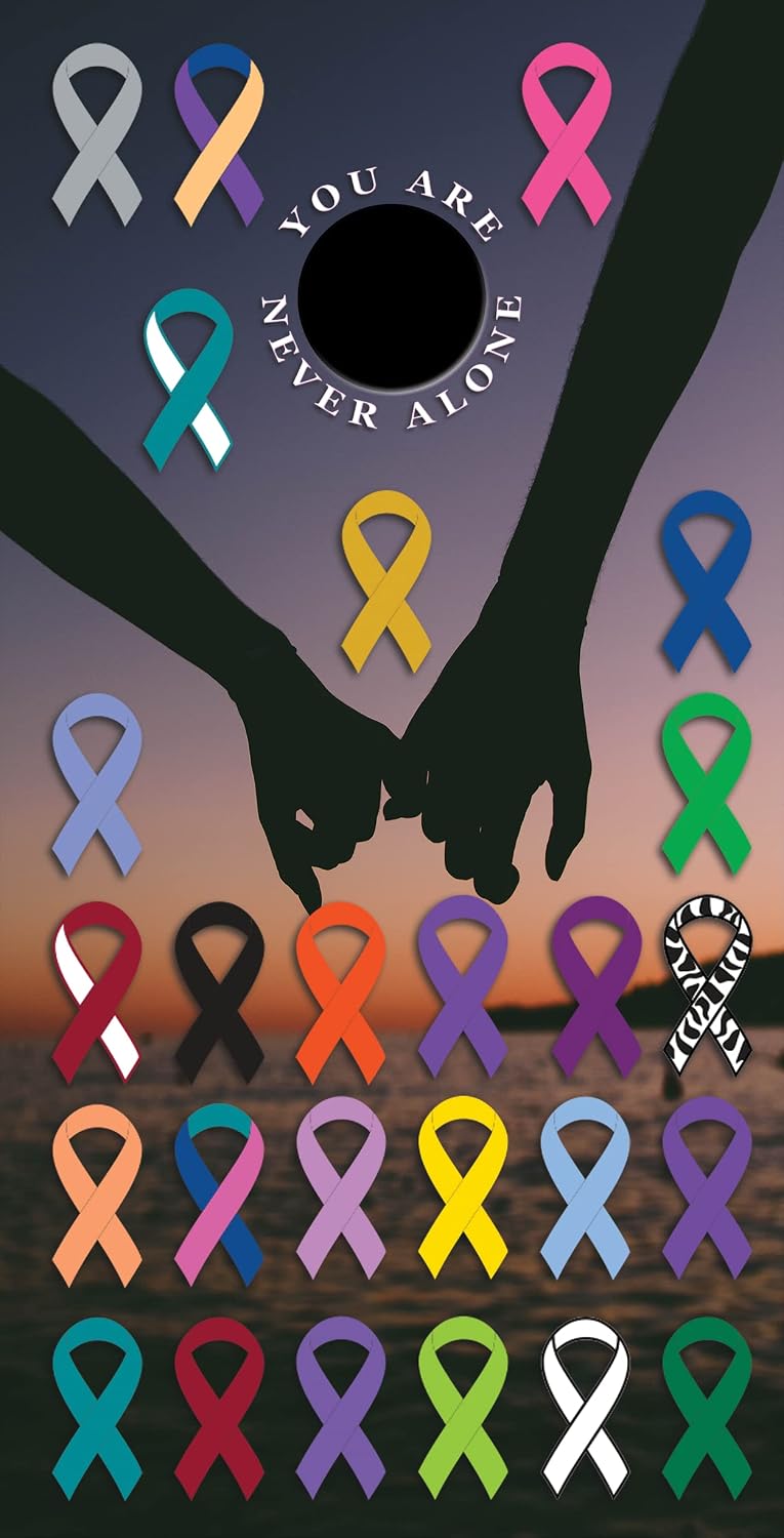 Tower Decals You are Never Alone Cancer Support Cornhole Board Vinyl Wrap