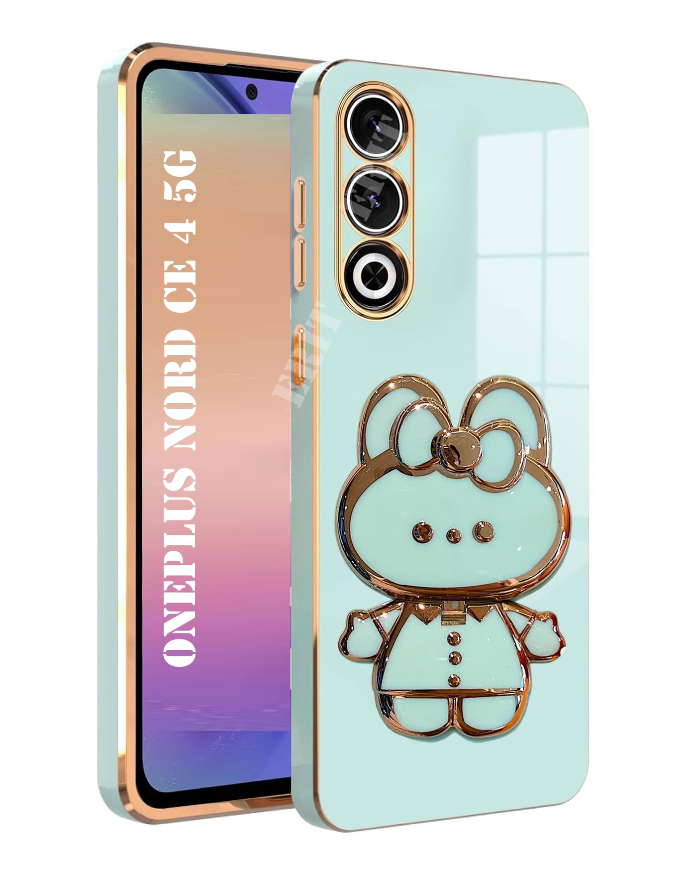 ERIT ® 3D Girls Back Cases and Covers Compatible for Oneplus nord ce 4 5G Rabbit with Stand and Mirror | Camera Protection | Anti-Slip | Folding Stand - Mint (B0D29P7HLL) Amazon Price History, Amazon Price Tracker