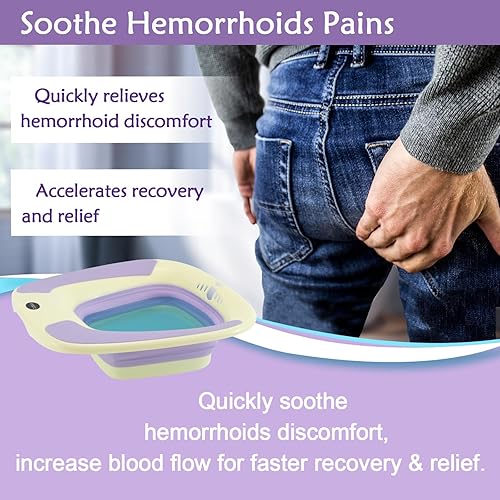 Miniatura 9 de IRWPITW Baño de asiento, baño eléctrico para asiento de inodoro, hemorroides, bañera de cuidado posparto, bandeja de baño para mujeres y hombres,