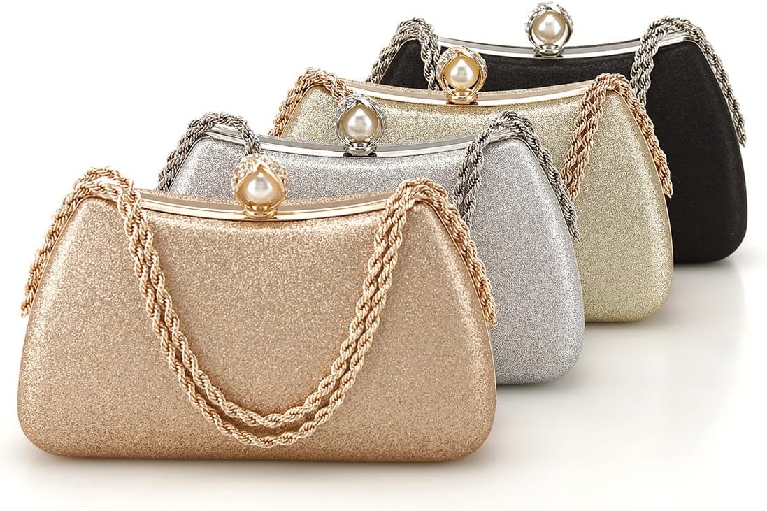 YYW Women Evening Bag Glitter Shiny Clutch Purses Handbags for Formal Wedding Party - Image 8