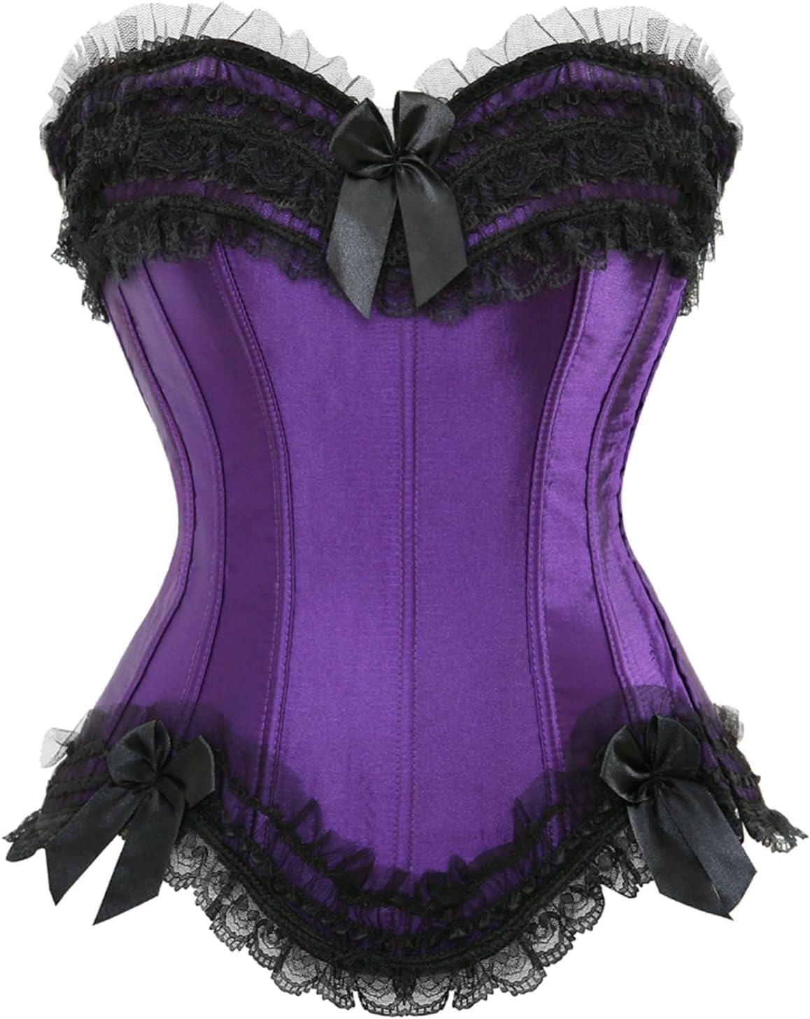 Plus Size Corset Top for Women Bustier Lace up Gothic Lingerie Burlesque Costume Dress