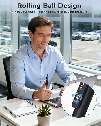 Miniatura 6 de Bolígrafos de gel negros, 6 bolígrafos de escritura suave de punta fina con 3 recambios adicionales, bolígrafos de tinta negra para diario, oficina,