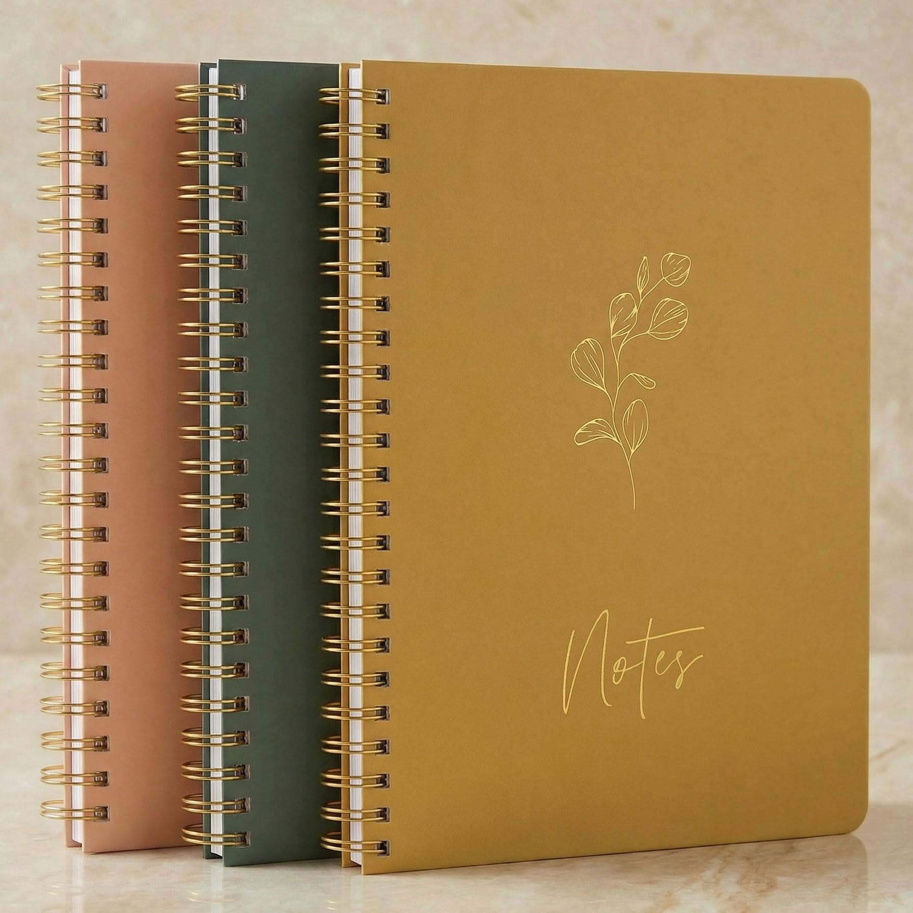 ZICOTO Aesthetic Spiral Notebook Set of 3 - Cute 8x6 College Lined Journals