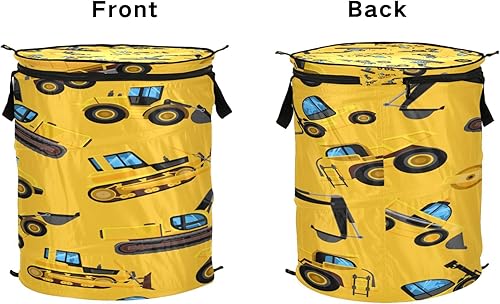 Miniatura 2 de tapa 59L caja de almacenamiento plegable para ropa Construct Machines Vehículos Cool Boy Amarillo, organizador de armario para ropa