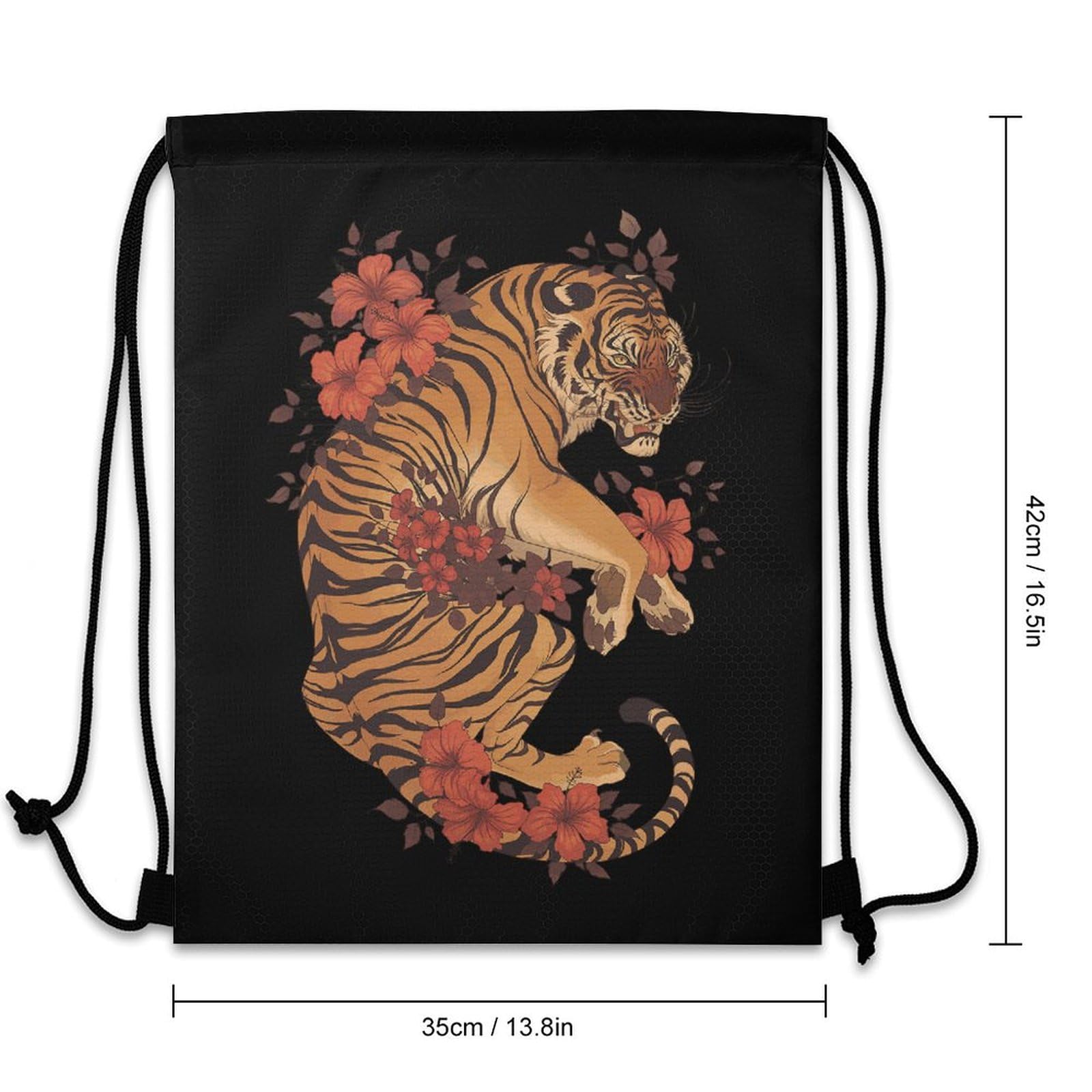 Amazon.co.jp: ジムサック タイガー 虎 花 トラ とら スポーツバッグ