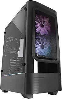 Raidmax EVOL H07 ATX Mid Tower Gaming Case Tempered Glass Side ARGB Fans Included (H07 Black)