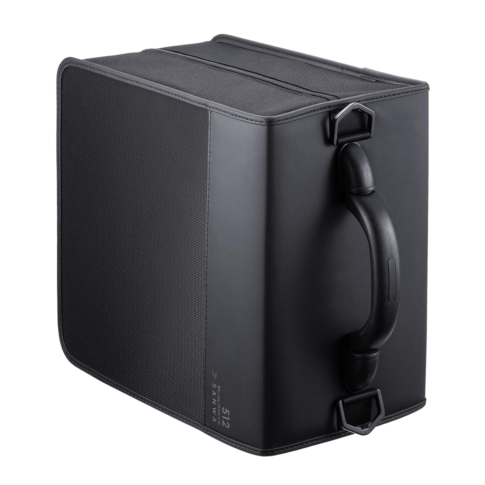 SANWA Pochette CD/DVD 512 Disques, Boîtier de Rangement Rigide avec Fermeture Éclair et Poignée, Étui Portable pour VCD, Blu-Ray, Films, Musique – Maison, Bureau, Voiture, Noir