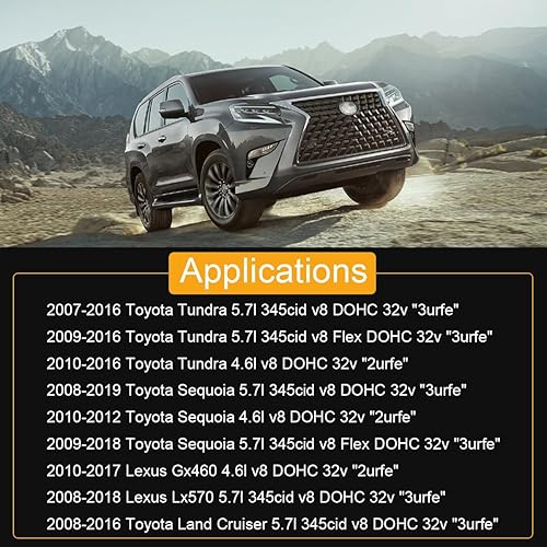 Miniatura 3 de AUCERAMIC MLS Juego de juntas de culata para 2007-2019 Toyota Tundra Sequoia Land Cruiser 2010-2017 Lexus GX460 2008-2018 Lexus LX570 4.6L 5.7L V8