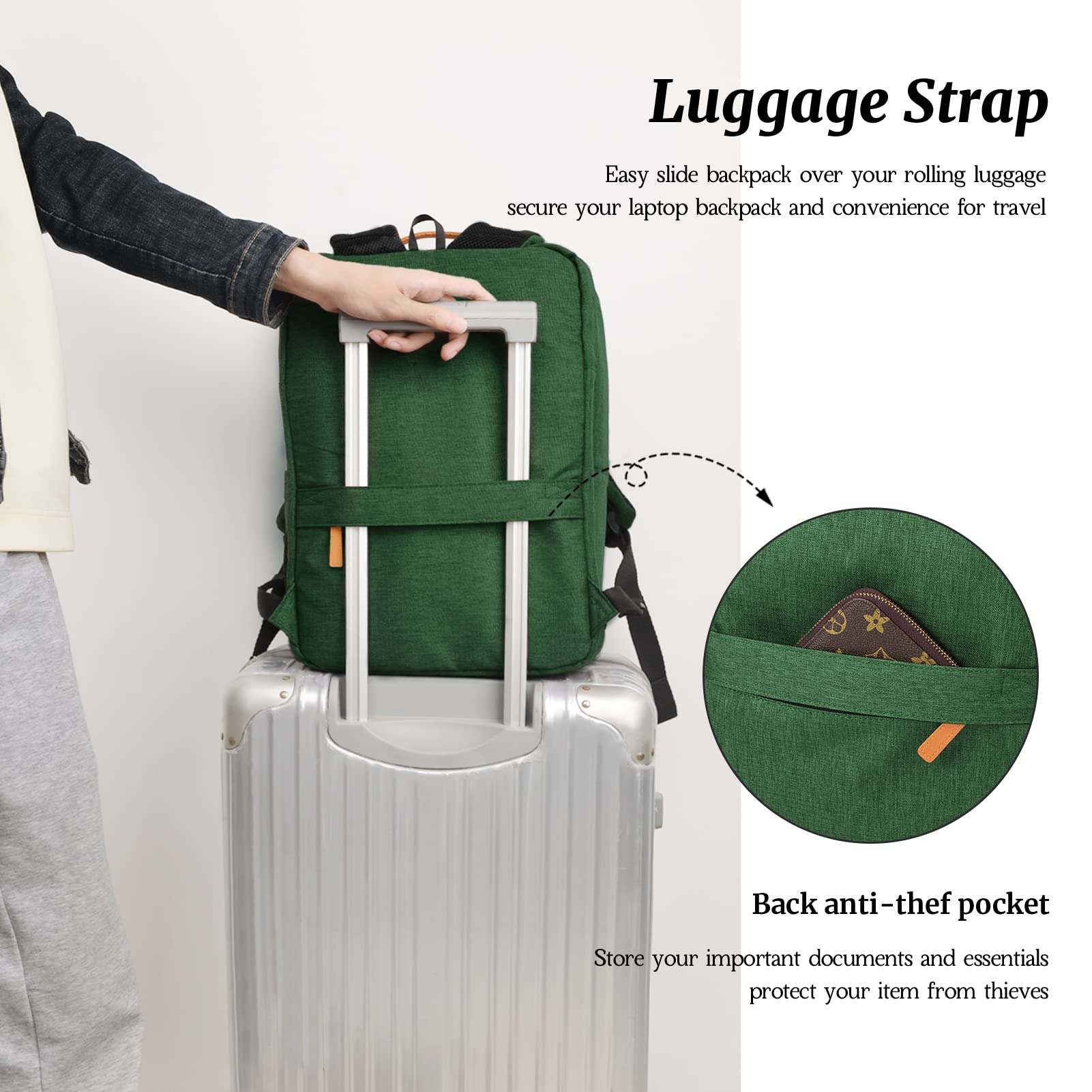 Hp hope Zaino da lavoro per uomo, zaino impermeabile da donna per zaino da scuola per laptop da 15,6 inch con porta di ricarica USB, zainetto antifurto da 22 litri per viaggi di lavoro, escursioni