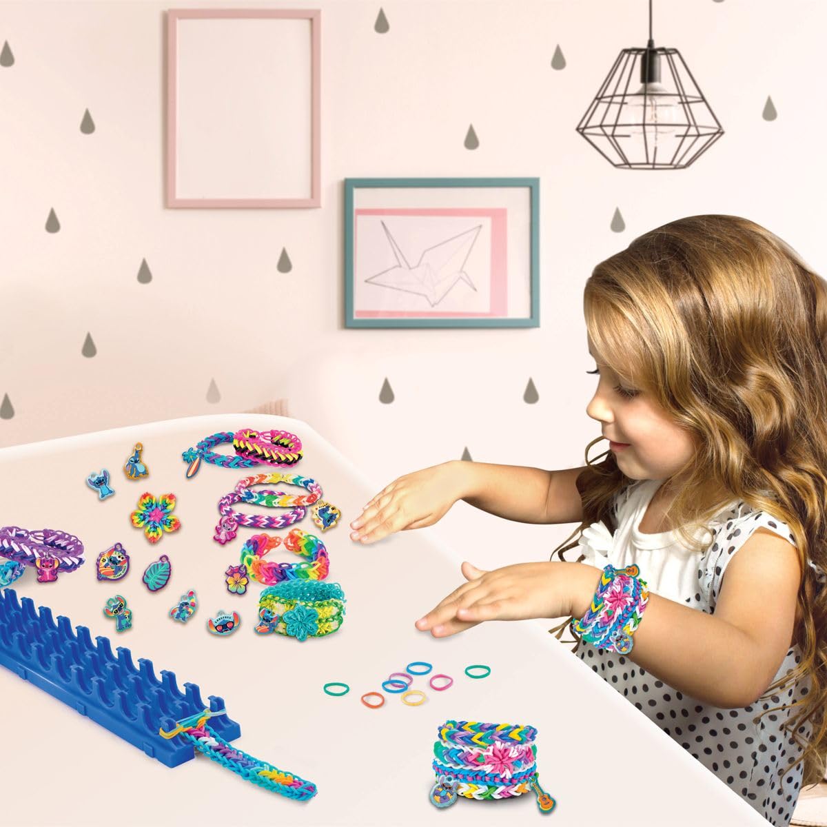Lexibook, Laboratorio di Braccialetti Elastici Stitch Cra-Z-Loom, Blu, CRLOOM9D