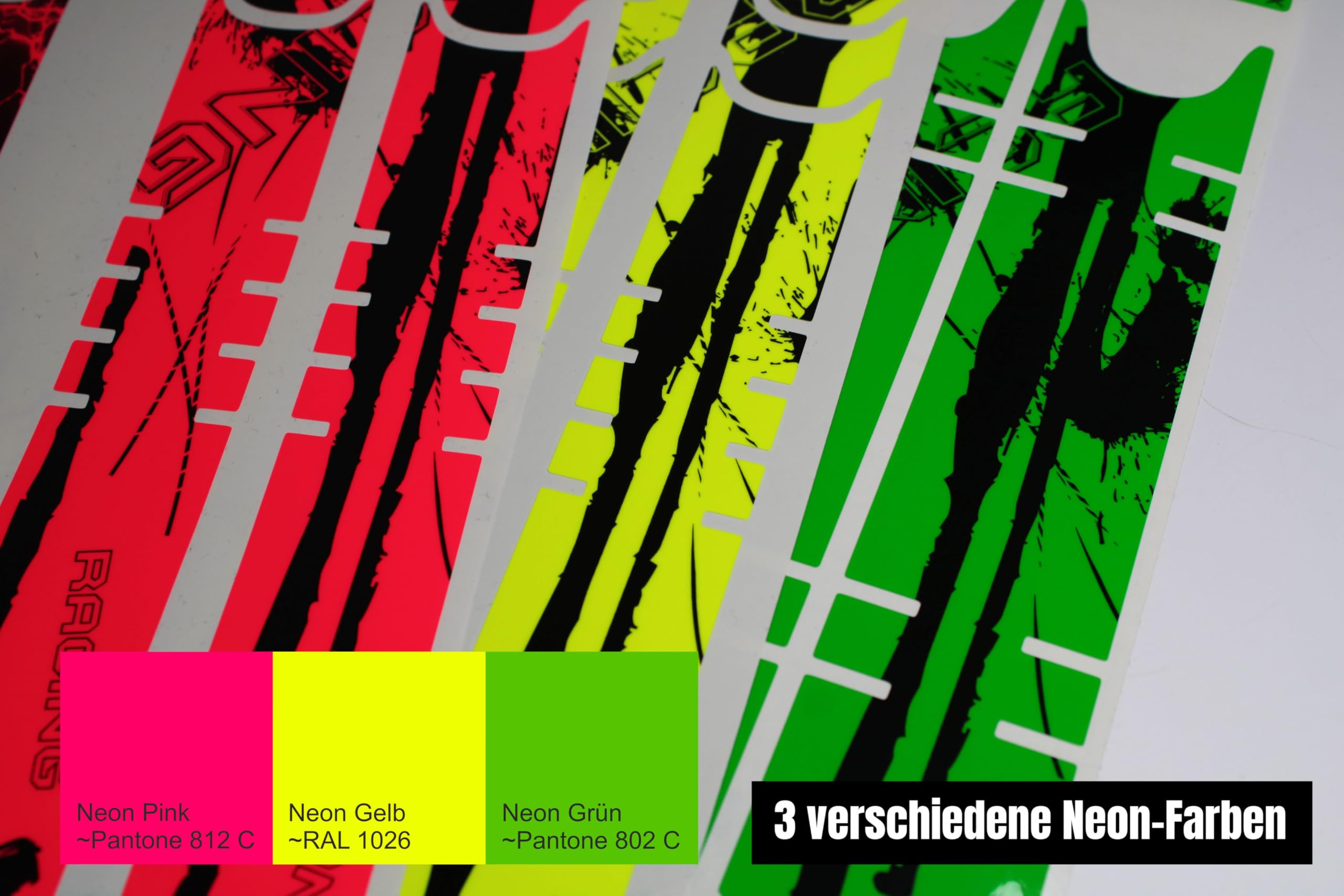 BIKE-label Fahrrad Aufkleber Set Neon Pink Design Zick Zack für E-Bike Roller Rahmen X400182VA