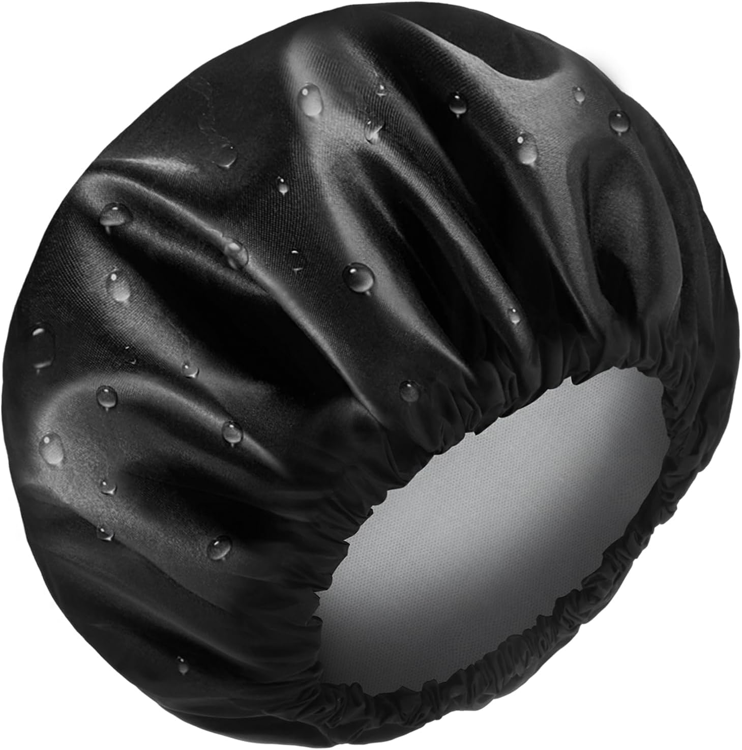 Aquior Shower Caps, Reusable Shower Cap for Women, Double Layer Waterproof Hair Cap, Large Size for All Hair Lengths,for Girls Spa Home Salon Use (Black)