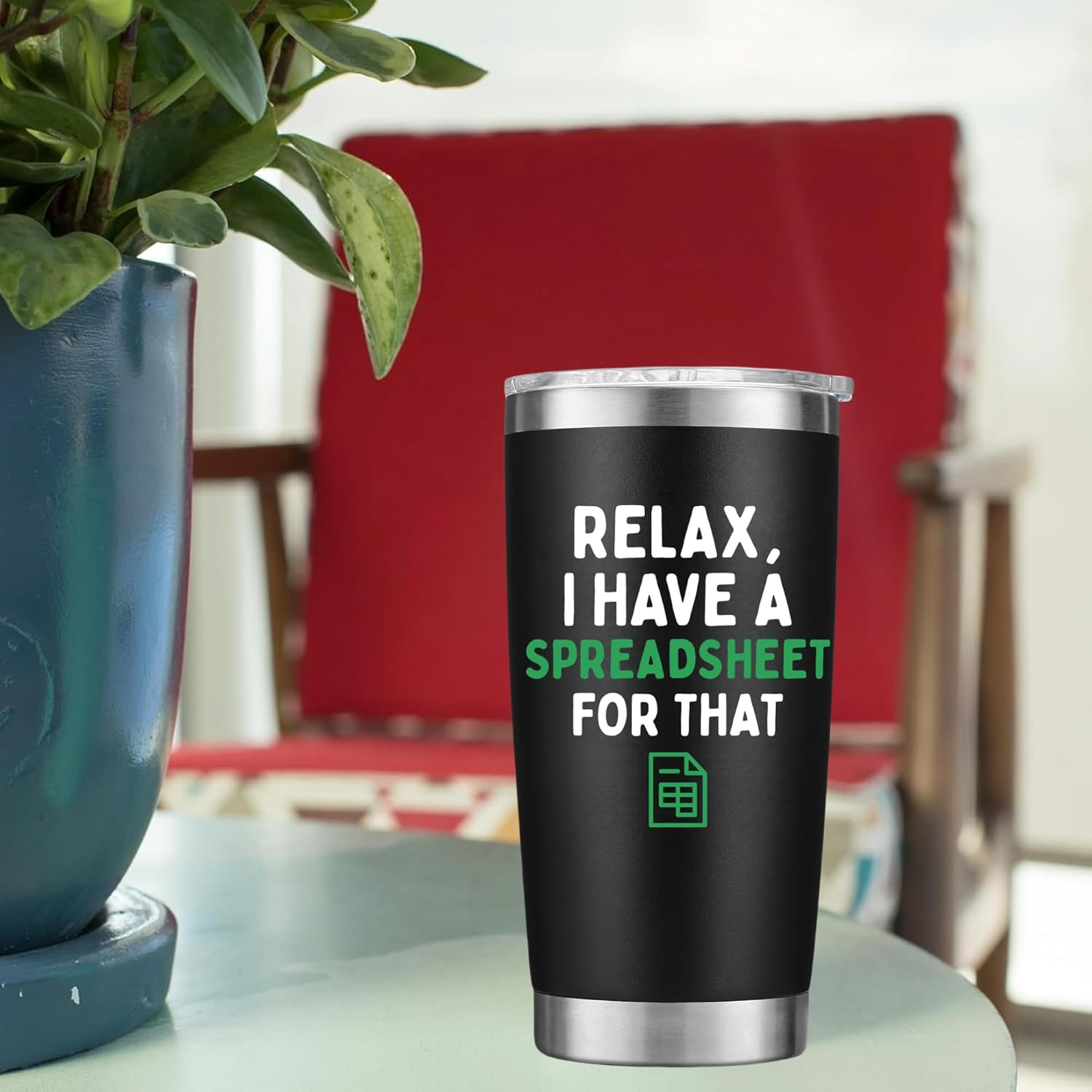 Gift for Boss, Coworker, Accountant, Office- 20 Oz Insulated Tumbler, Funny White Elephant Gag Gifts for Men Women - Image 4