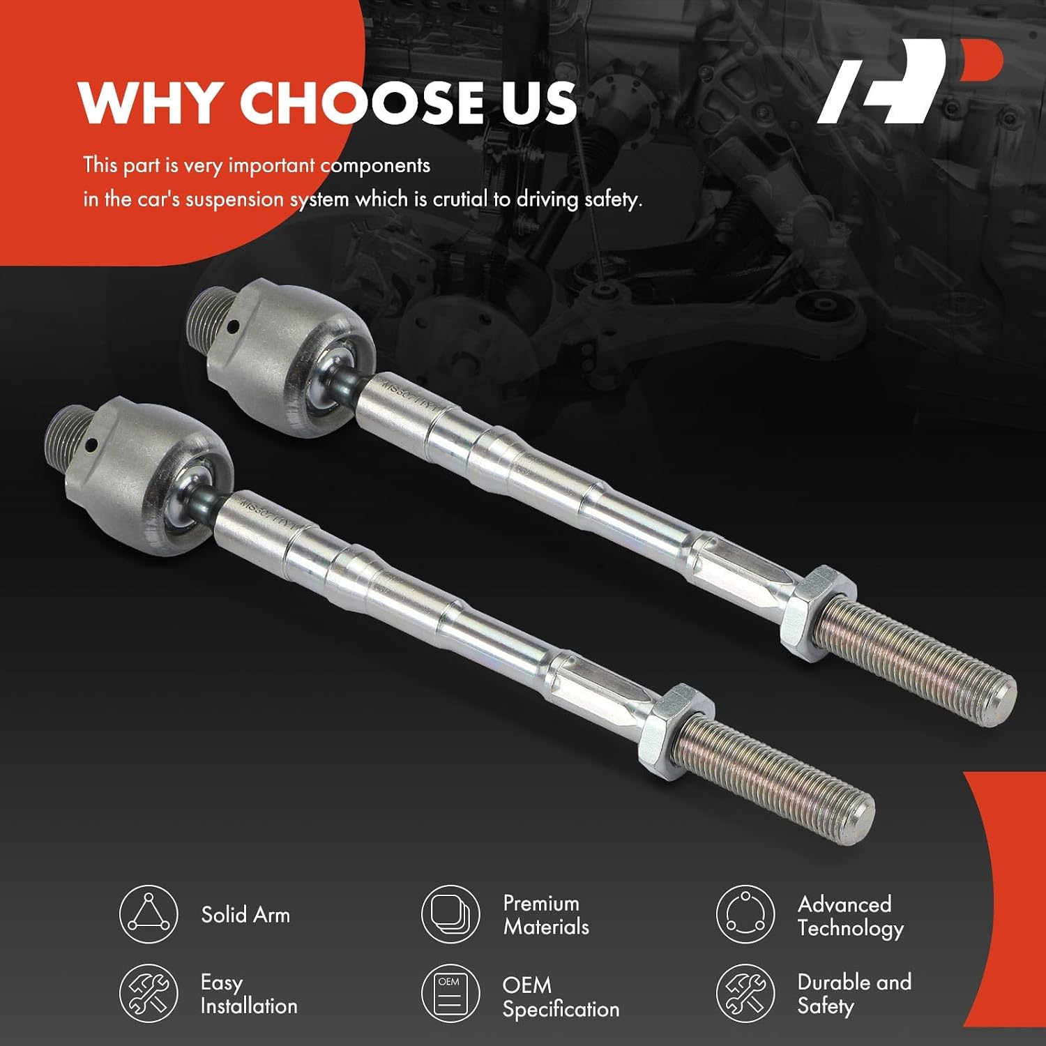 A-Premium 2 x Front Inner Tie Rod Ends, Compatible with Infiniti FX35 2003-2008, FX45 2003-2008