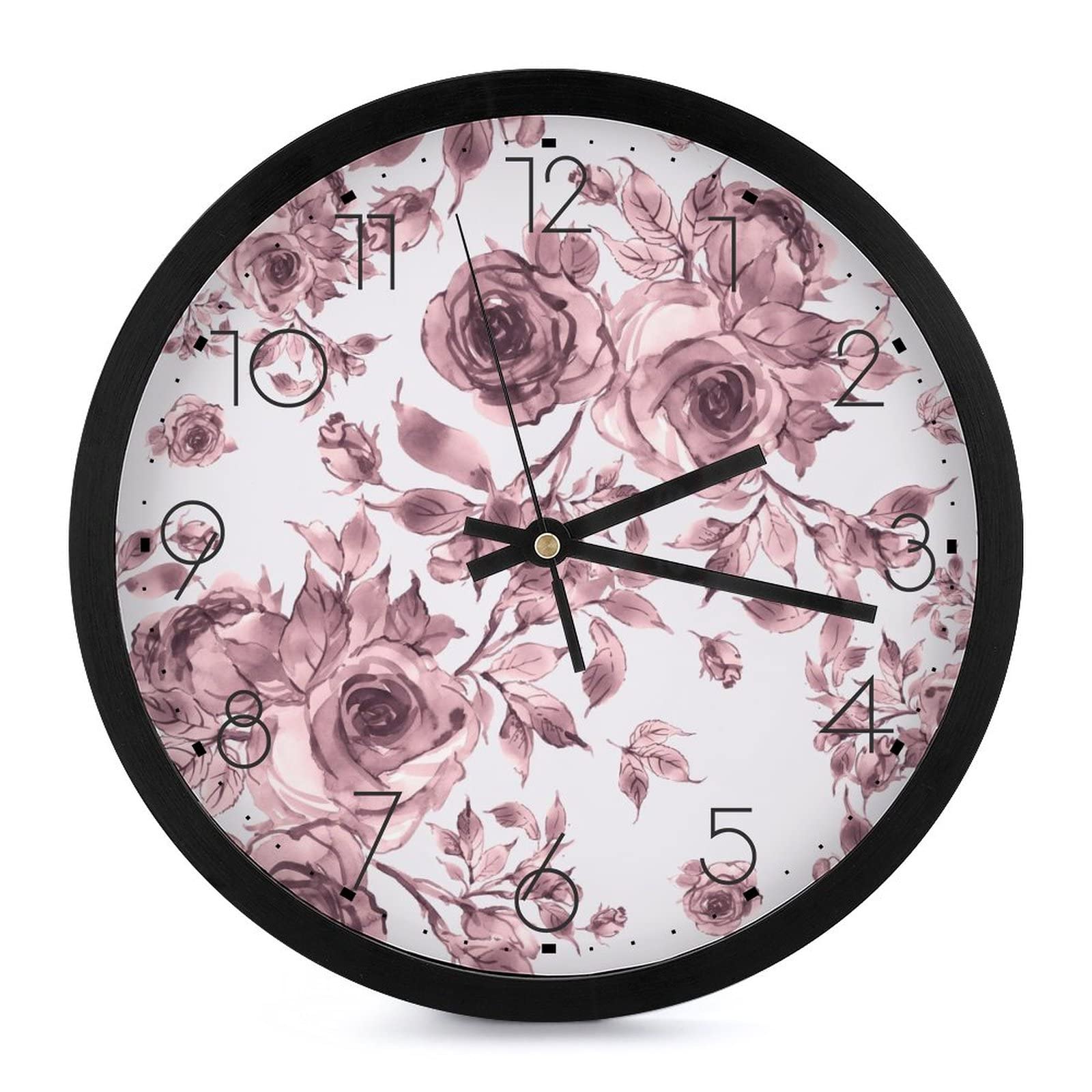 Horloge murale ronde roses pour décorer votre salon et apporter de la douceur
