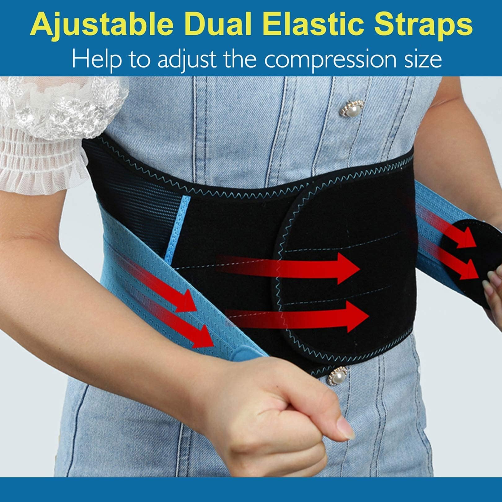 T TIMTAKBO Soporte de espalda baja versión 2.0 para aliviar el dolor, soporte de espalda para mujeres y hombres, soporte de espalda para hernia de disco y ciática, cinturón de apoyo de espalda para