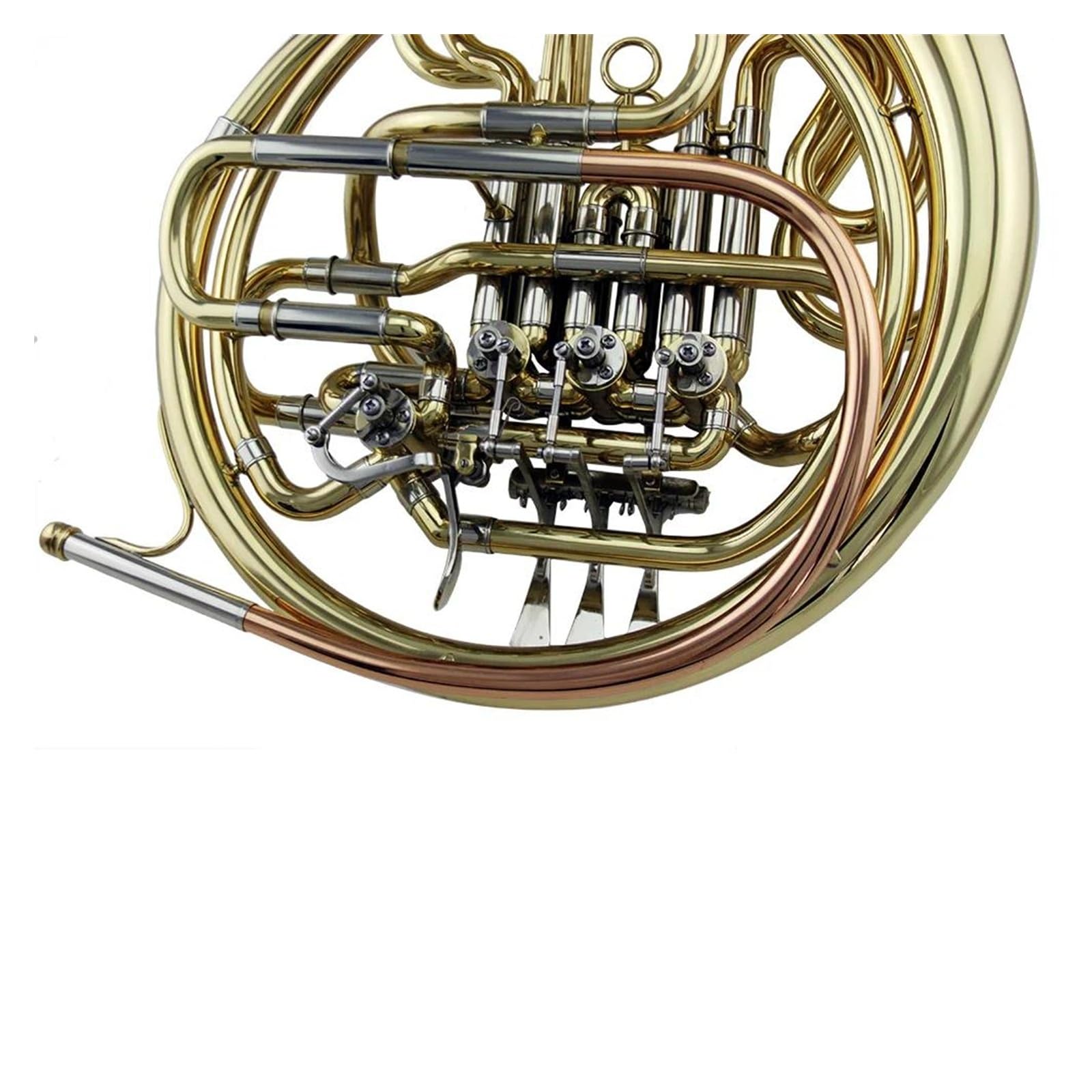 Cor français Cor d'harmonie double professionnel laqué or 4 clés