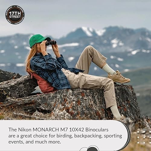 Miniatura 3 de Nikon Monarch M7 - Binoculares impermeables de 10 x 42 para adultos, prismáticos de viaje pequeños y compactos para observación de aves, correa de