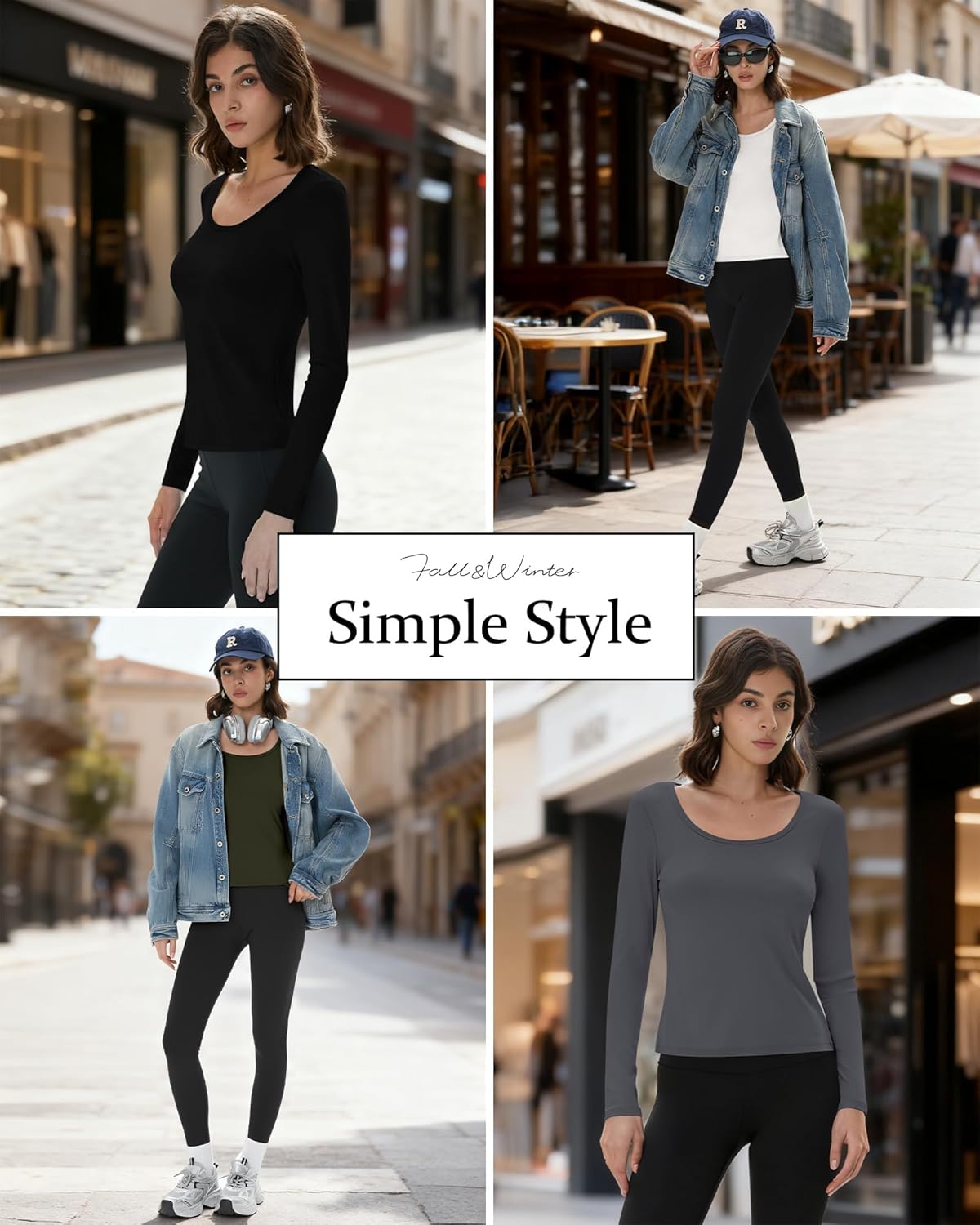 4 Pack Women's Compression Shirts Long Sleeve Yoga Tops Workout Athletic Base Layer Lightweight Quick Dry T-Shirt - Image 6